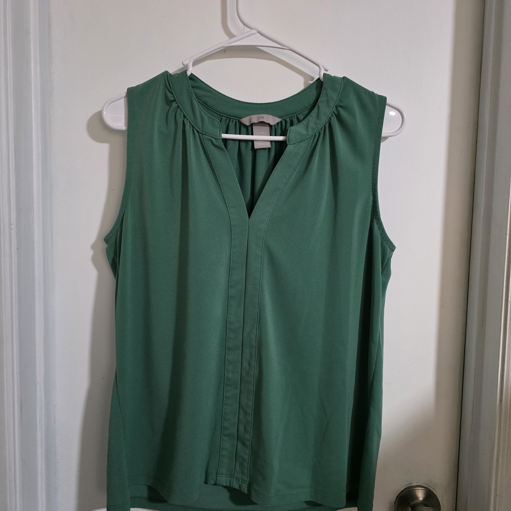 H&M Forest Green Sleeveless Blouse